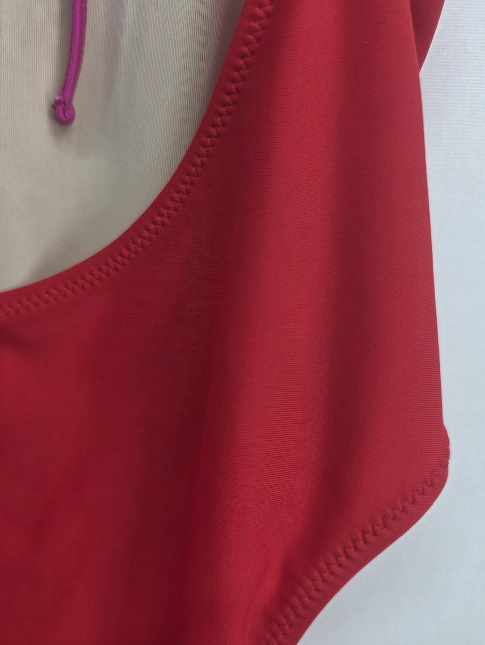 Summersalt Colorblock One Piece Swimsuit Pink Red Keyhole Open Back Tie Sz 4 - Picture 13 of 16